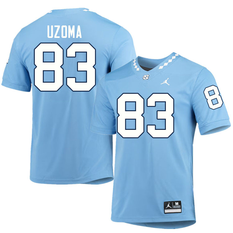 #83 Kenedy Uzoma North Carolina Tar Heels College Football Jersey Stitched-Carolina Blue